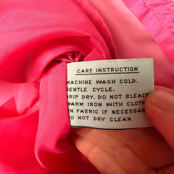 Neiman Marcus Sz 6 Princess Pink Oversized Trench Raincoat Nylon Water Resistant - Picture 9 of 12